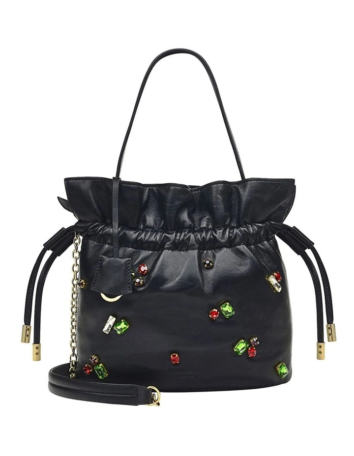 Radley Sunny Rise Embellished Drawstring Crossbody Bag In Black 3 Radley Sunny Rise Embellished Drawstring Crossbody Bag In Black