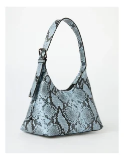 Miss Shop Sacramento Python Shoulder Bag In Blue -Mocha shop 930624850 3 720x928