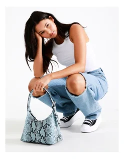 Miss Shop Sacramento Python Shoulder Bag In Blue -Mocha shop 930624850 4 720x928