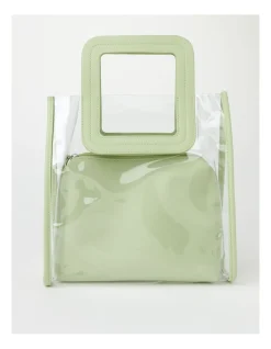 Miss Shop Vision Vinylite Satchel Bag In Lime
