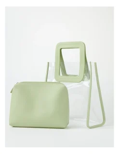 Miss Shop Vision Vinylite Satchel Bag In Lime -Mocha shop 930627370 6 720x928