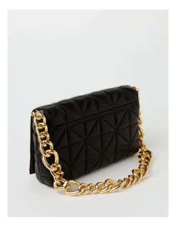 Miss Shop Zurich Flapover Shoulder Bag In Black -Mocha shop 930627550 3 1 720x928