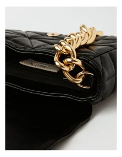 Miss Shop Zurich Flapover Shoulder Bag In Black -Mocha shop 930627550 6 720x928