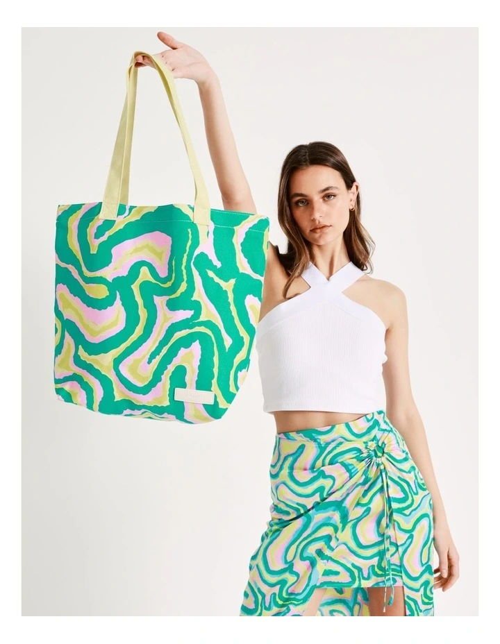 Miss Shop Chicago Psychedelic Canvas Tote Bag In Assorted 6 Miss Shop Chicago Psychedelic Canvas Tote Bag In Assorted - Image 4