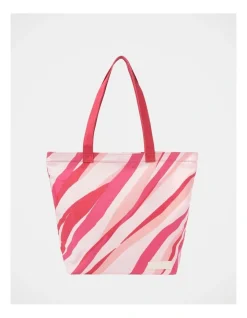 Miss Shop Chicago Zebra Canvas Tote Bag In Pink
