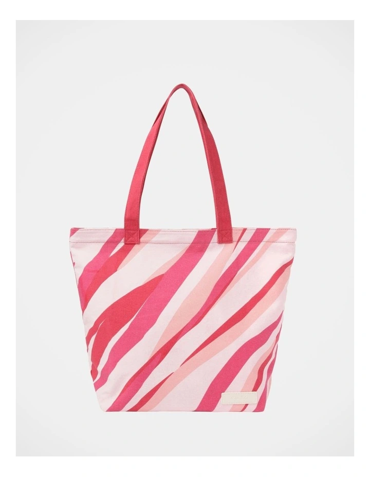 Miss Shop Chicago Zebra Canvas Tote Bag In Pink 3 Miss Shop Chicago Zebra Canvas Tote Bag In Pink