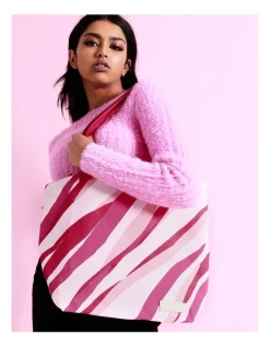 Miss Shop Chicago Zebra Canvas Tote Bag In Pink 12 Miss Shop Chicago Zebra Canvas Tote Bag In Pink -Mocha shop 930628000 4 1 720x928