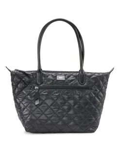 DKNY Lyla Nylon Zip Top Tote Bag In Black