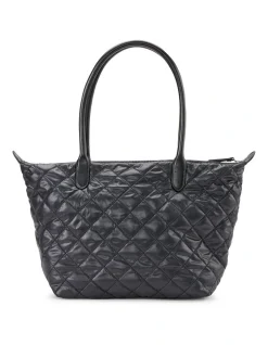 DKNY Lyla Nylon Zip Top Tote Bag In Black -Mocha shop 934301800 4 720x928