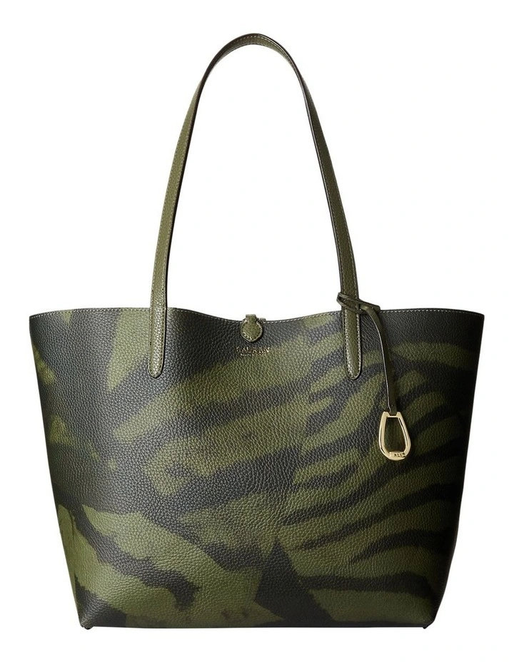 Lauren Ralph Lauren Reversible Tote Bag Zebra Ptchwrk In Clsc Olive/Olive 4 Lauren Ralph Lauren Reversible Tote Bag Zebra Ptchwrk In Clsc Olive/Olive - Image 2
