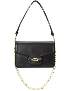 Lauren Ralph Lauren Sydnee 25 Flapover Shoulder Bag In Black