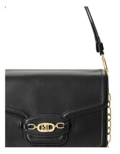 Lauren Ralph Lauren Sydnee 25 Flapover Shoulder Bag In Black -Mocha shop 934583770 4 720x928