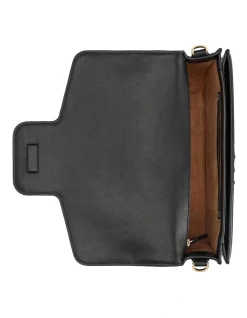 Lauren Ralph Lauren Sydnee 25 Flapover Shoulder Bag In Black -Mocha shop 934583770 5 720x928