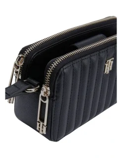 Tommy Hilfiger Quilted TH Monogram Crossover Camera Bag In Black -Mocha shop 935229340 4 720x928