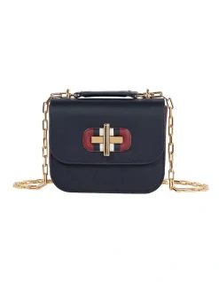 Tommy Hilfiger Turn Lock Small Crossover Bag In Space Blue