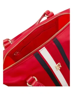 Tommy Hilfiger TH Monogram Signature Small Nylon Tote In Primary Red -Mocha shop 935230420 4 720x928