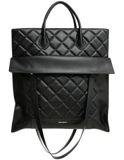 Belle & Bloom Lost Lovers Quilted Leather Tote In Black
