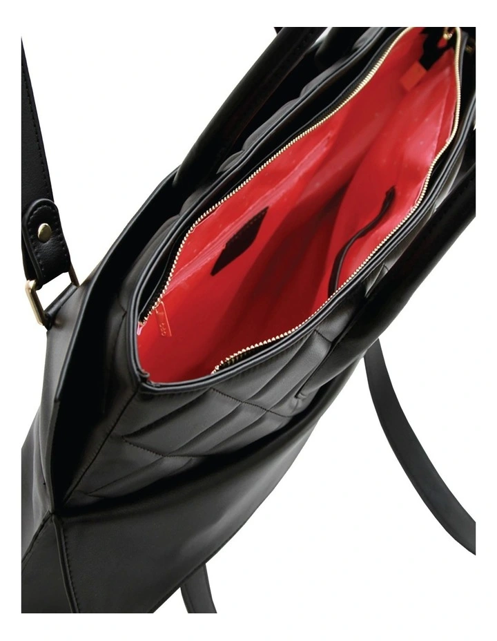 Belle & Bloom Lost Lovers Quilted Leather Tote In Black 6 Belle & Bloom Lost Lovers Quilted Leather Tote In Black - Image 4