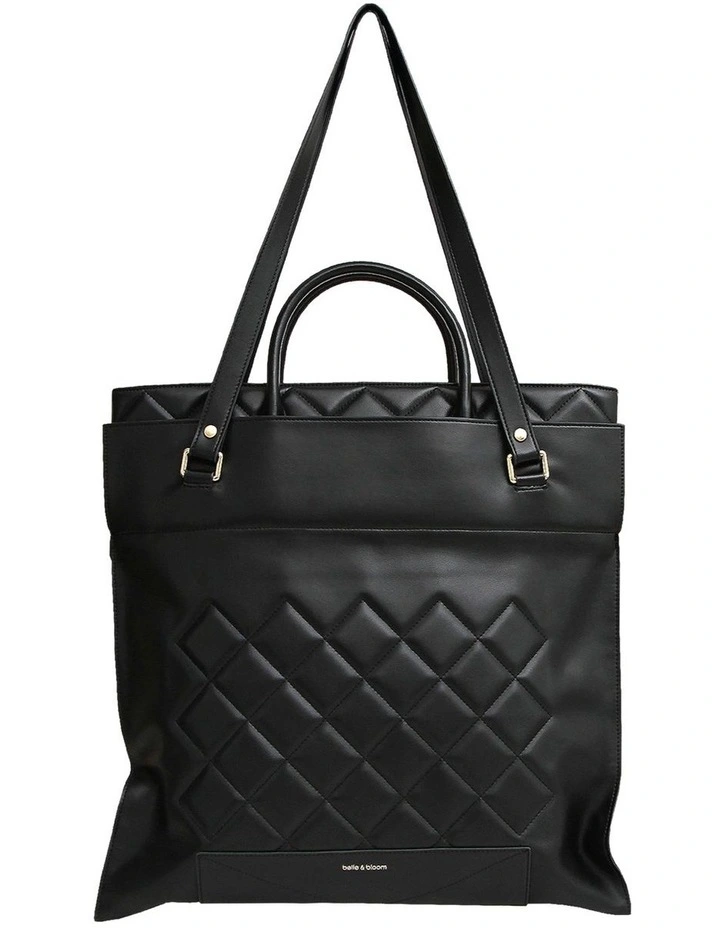 Belle & Bloom Lost Lovers Quilted Leather Tote In Black 7 Belle & Bloom Lost Lovers Quilted Leather Tote In Black - Image 5