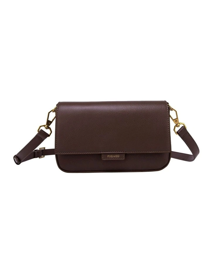 Pixie Mood Larissa Flapover Crossbody Bag In Chocolate Brown 3 Pixie Mood Larissa Flapover Crossbody Bag In Chocolate Brown