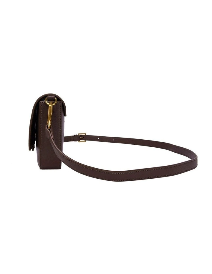 Pixie Mood Larissa Flapover Crossbody Bag In Chocolate Brown 5 Pixie Mood Larissa Flapover Crossbody Bag In Chocolate Brown - Image 3