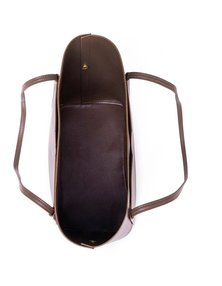 Pixie Mood Clara Removable Pouch Tote Bag In Chocolate Brown 6 Pixie Mood Clara Removable Pouch Tote Bag In Chocolate Brown - Image 4