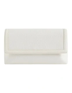Seed Heritage Textured Fold Over Clutch In Bone