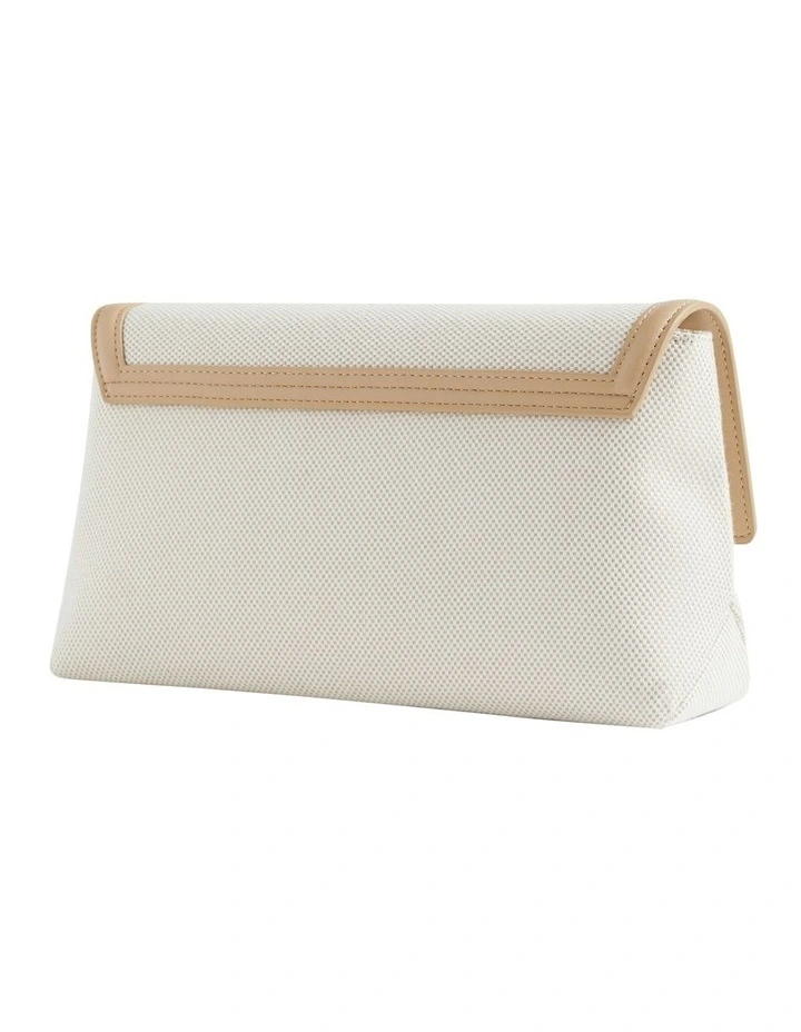 Seed Heritage Textured Fold Over Clutch In Beige Multi 5 Seed Heritage Textured Fold Over Clutch In Beige Multi - Image 3