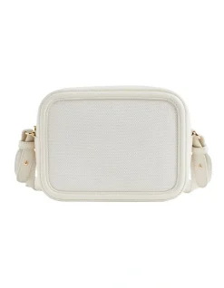 Seed Heritage Textured Logo Crossbody Bag In Bone