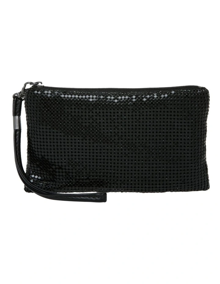 Olga Berg Black Mesh Wristlet 3 Olga Berg Black Mesh Wristlet