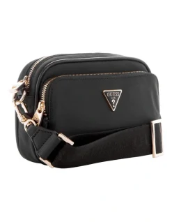 Guess Eco Gemma Camera Crossbody Bag In Black