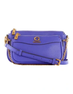 Guess Nell Zip Top Crossbody Bag In Violet