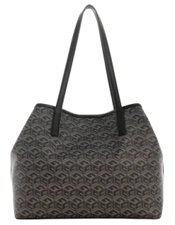 Guess Vikky Logo Removable Pouch Tote Bag In Charcoal -Mocha shop 946044820 3 720x928
