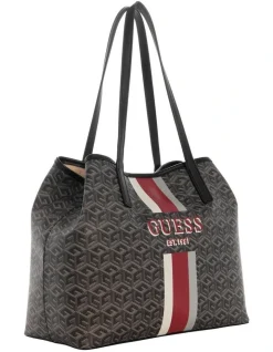Guess Vikky Logo Removable Pouch Tote Bag In Charcoal -Mocha shop 946044820 4 720x928