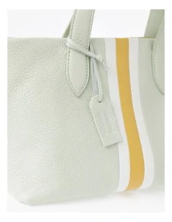 Marcs Whitney Leather Zip Top Tote Bag In Mint -Mocha shop 948446740 3 720x928