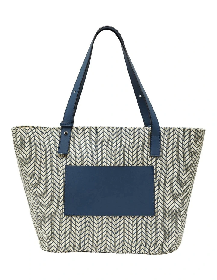 Oxford Kaya Woven Tote In Natural/Navy 3 Oxford Kaya Woven Tote In Natural/Navy
