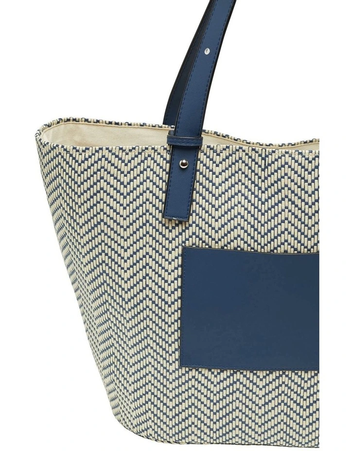 Oxford Kaya Woven Tote In Natural/Navy 4 Oxford Kaya Woven Tote In Natural/Navy - Image 2
