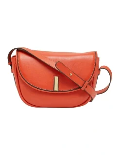 Oxford Molly Leather Saddle Bag In Orange