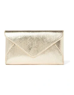 Forever New Paris Envelope Clutch In Gold