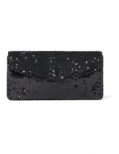 Forever New Stella Sequin Shoulder Bag In Black