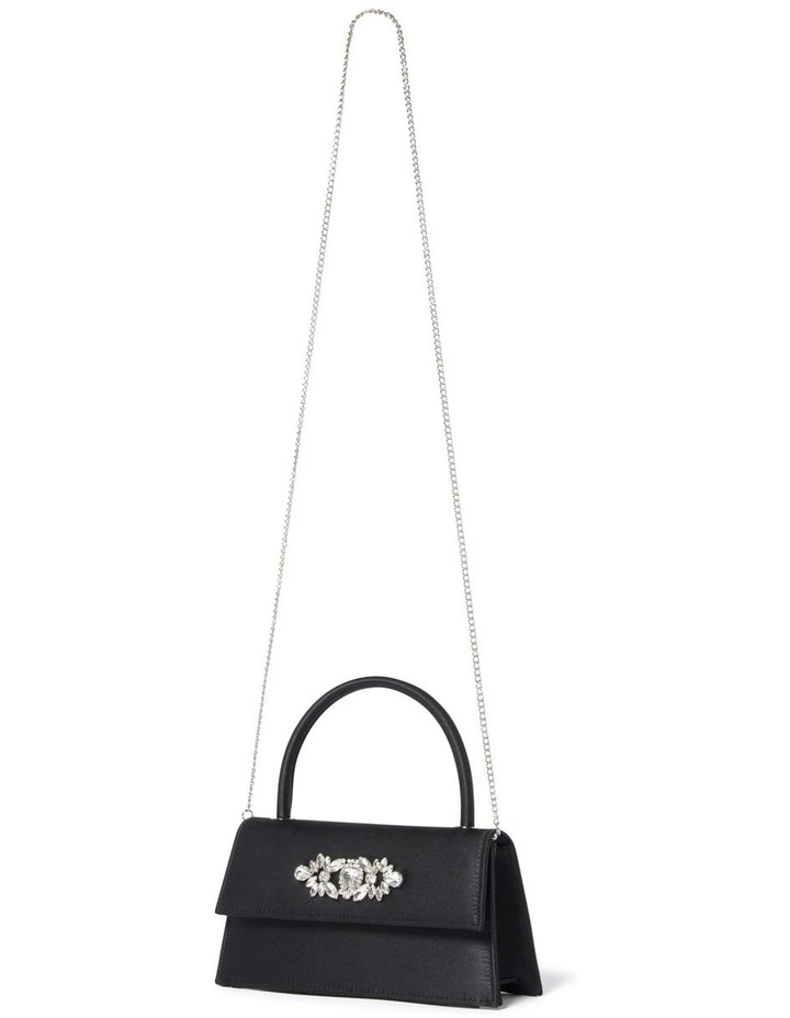 Forever New Ella Mini Brooch Bag In Black Satin 4 Forever New Ella Mini Brooch Bag In Black Satin - Image 2