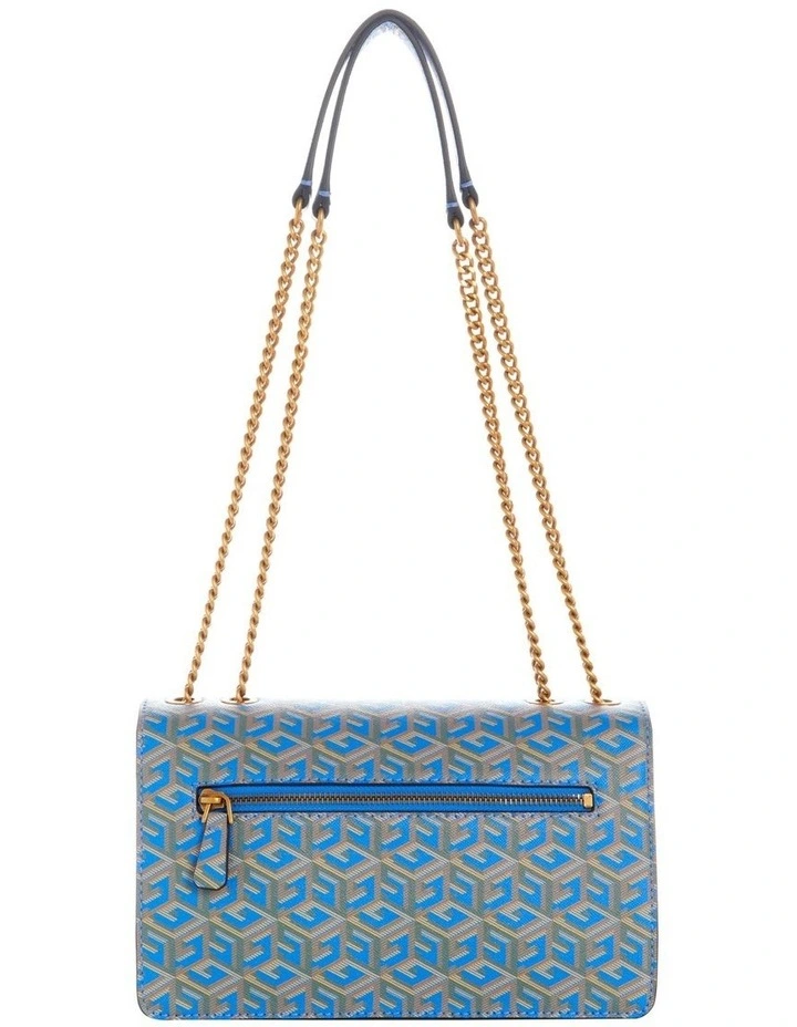 Guess Atene Aquatic Logo Flapover Crossbody Bag In Blue 4 Guess Atene Aquatic Logo Flapover Crossbody Bag In Blue - Image 2