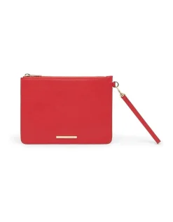 David Lawrence Ares Leather Pouch In Poppy Red
