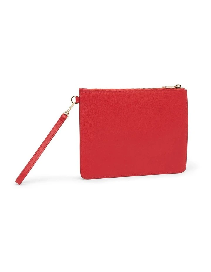 David Lawrence Ares Leather Pouch In Poppy Red 4 David Lawrence Ares Leather Pouch In Poppy Red - Image 2