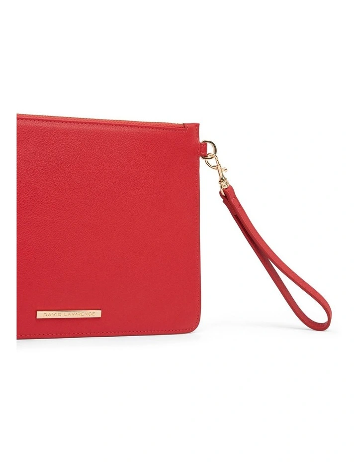 David Lawrence Ares Leather Pouch In Poppy Red 5 David Lawrence Ares Leather Pouch In Poppy Red - Image 3