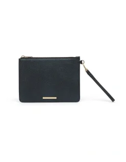 David Lawrence Ares Leather Pouch In Black Metallic