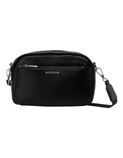 Mocha Laural Crossbody Bag In Black/Silver