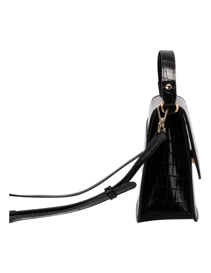 Mocha Bindi Croc Embossed Crossbody In Black 4 Mocha Bindi Croc Embossed Crossbody In Black - Image 2