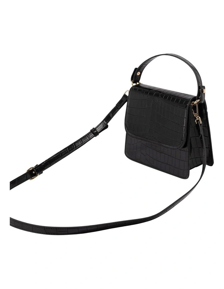 Mocha Bindi Croc Embossed Crossbody In Black 6 Mocha Bindi Croc Embossed Crossbody In Black - Image 4