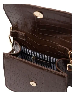 Mocha Bindi Croc-Embossed Crossbody In Chocolate 8 Mocha Bindi Croc-Embossed Crossbody In Chocolate -Mocha shop 958712950 3 720x928